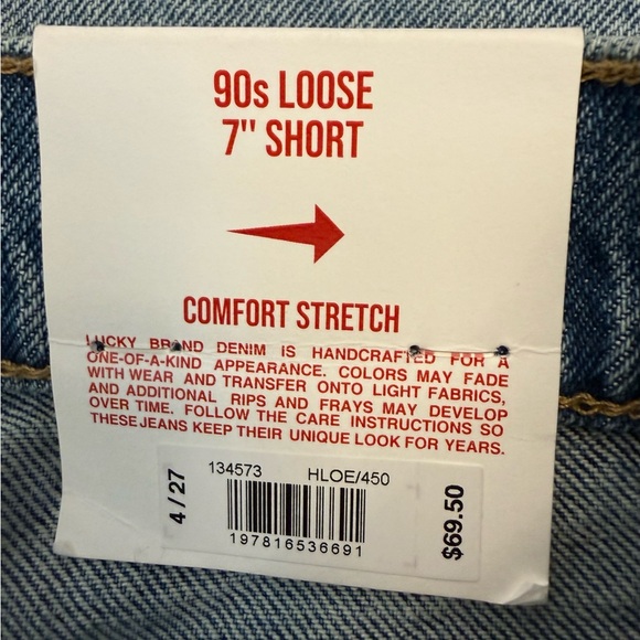 NWT Lucky Brand 90s Loose Denim Shorts 7” Inseam Size 4 / 27 - Picture 11 of 15